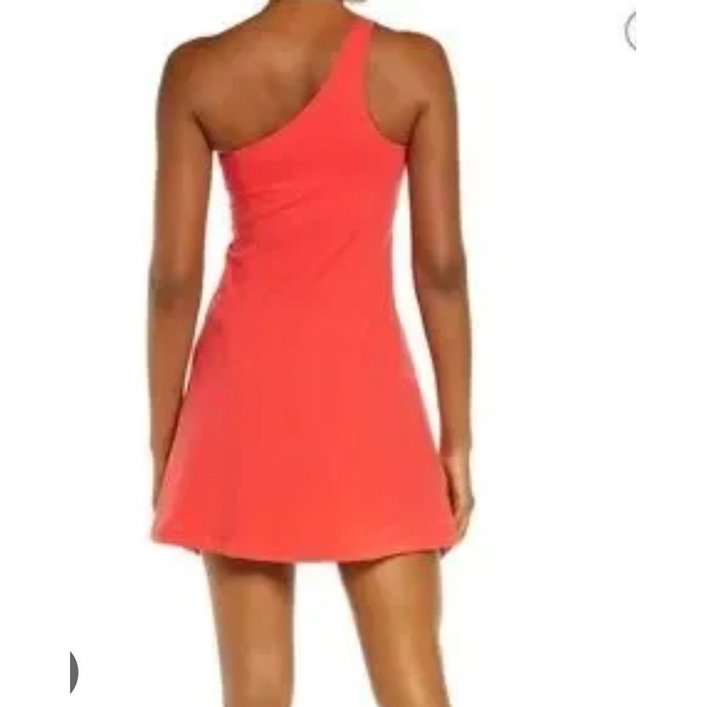 Outdoor Voices One Shoulder‎ Dress Poppy Red Orange Athletic Mini Dress Womens L